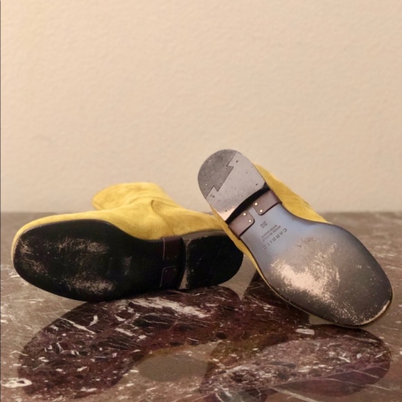 CARRITZ Suede Back Zip Ankle Boots in Yellow - Picture 6 of 11